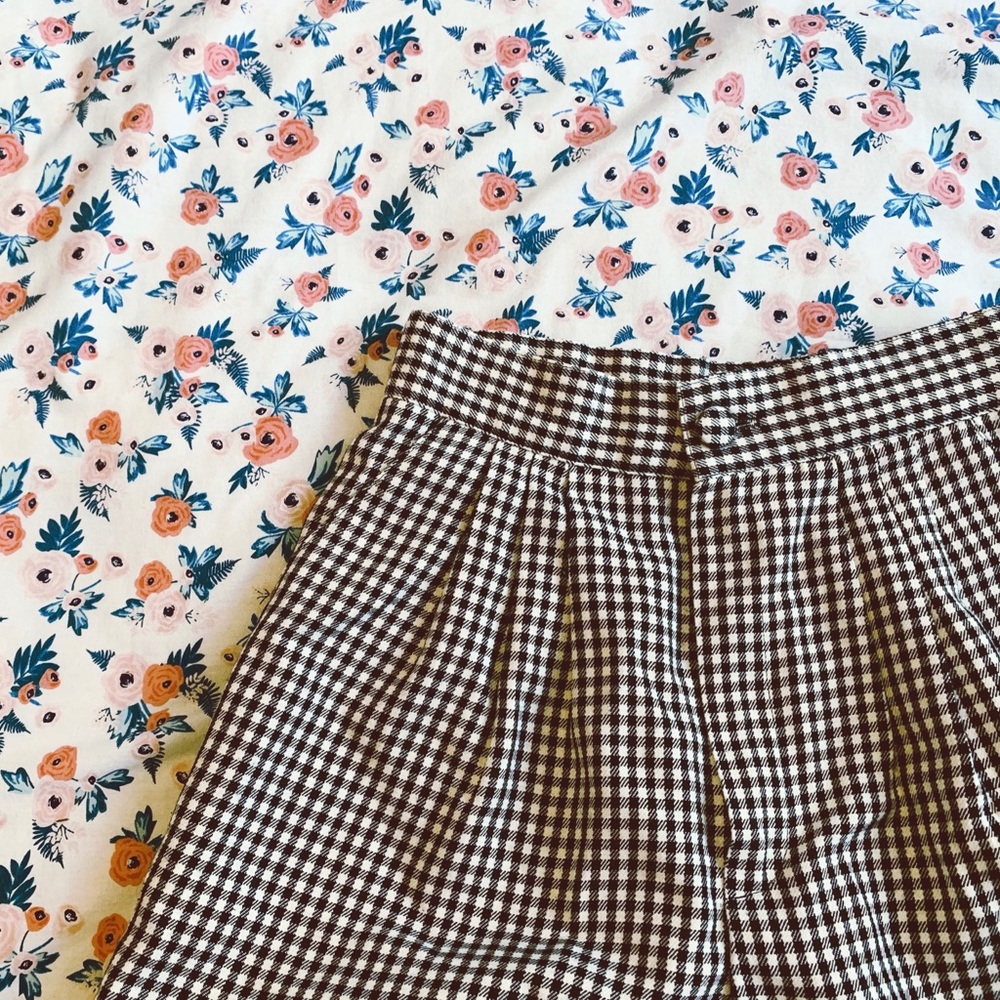 Vintage gingham high waisted shorts